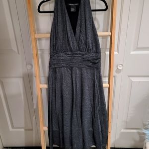 Jones wear silver/black metallic sleeveless dress